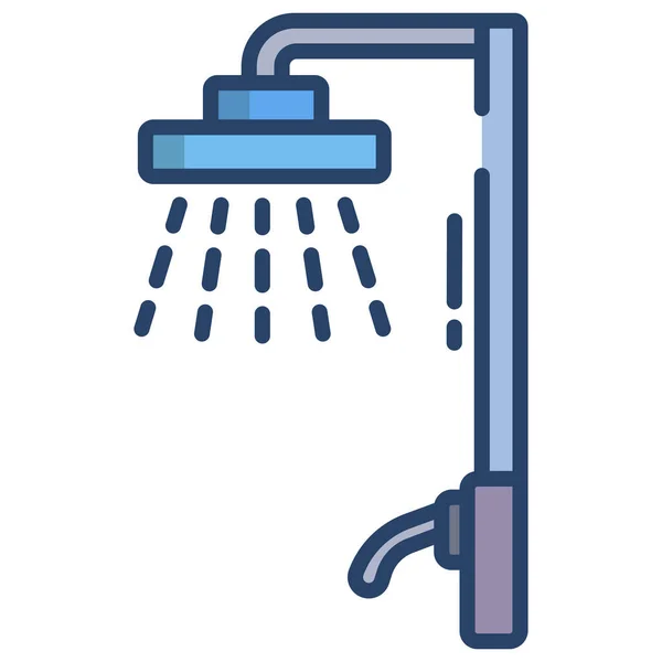Shower Web Icon Vector Illustration — Stock Vector