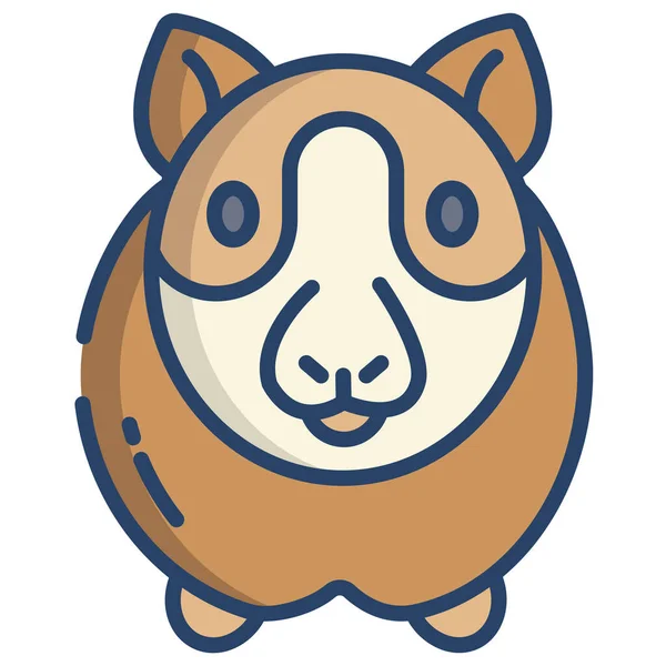 Cochon Guinée Illustration Simple — Image vectorielle