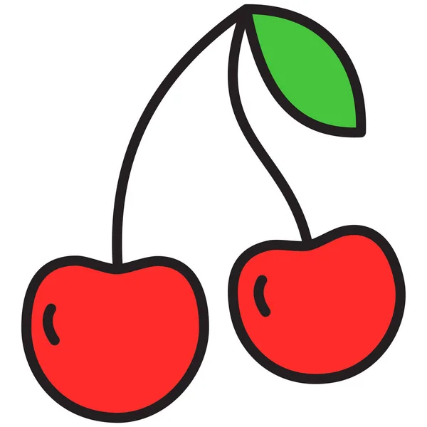 Cereza Icono Web Ilustración Simple — Archivo Imágenes Vectoriales