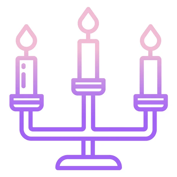 Вектор Значка Пламени Свечи Знак Фиолетовых Свечей Иллюстрация Изолированного Контура — стоковый вектор