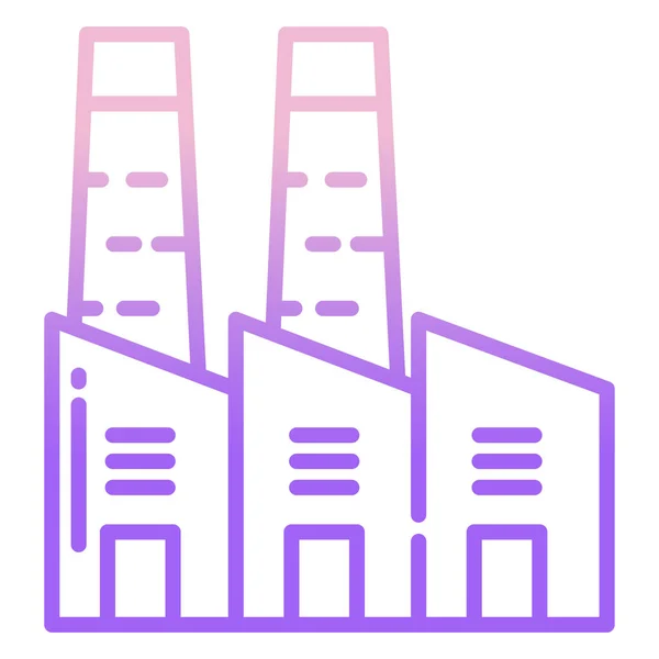 Fabrieksgebouw Web Icoon Eenvoudige Illustratie — Stockvector