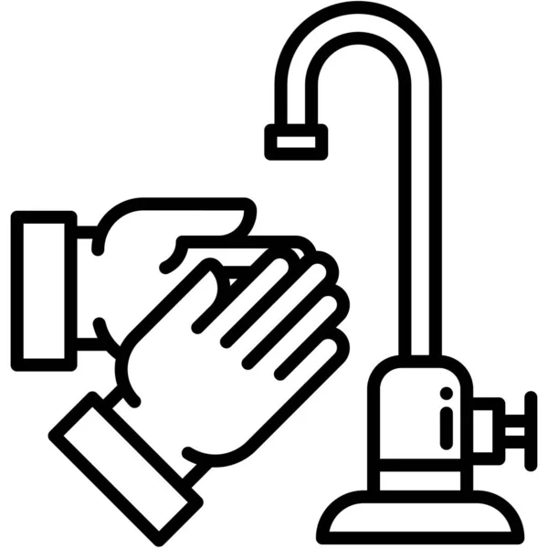 Wash Washing Hands Keep Clean Flat Vector Icon Websites Print — Stock Vector