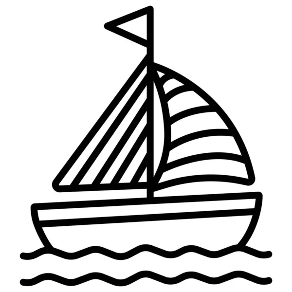 白い背景にシンプルなベクトル船のアイコン — ストックベクタ