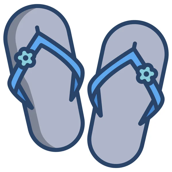 Flip Flops Icon Vector Illustration — Stock Vector