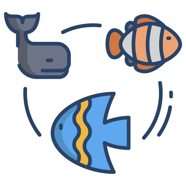 Vector Icono Pescado Ilustración Simple Aislada Sobre Fondo Blanco Puede — Vector de stock