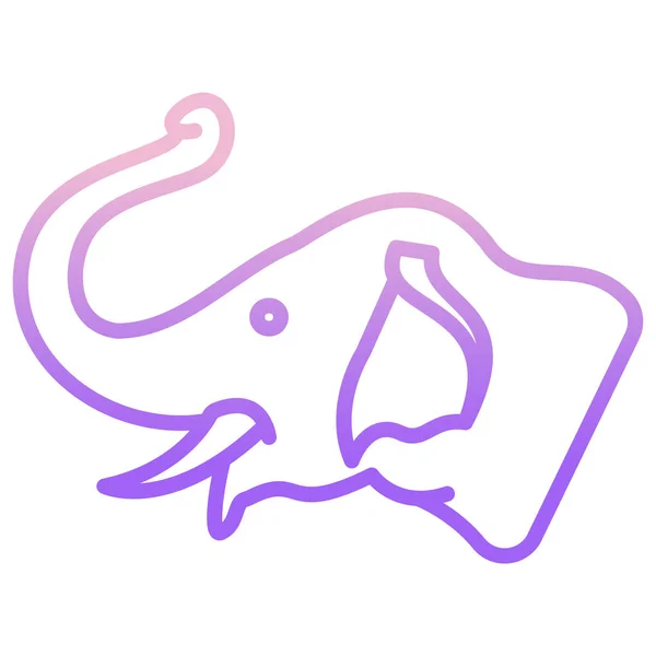 Elephant Web Icon Vector Illustration — Stock Vector