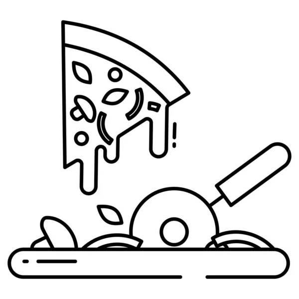 Pizza Icono Web Ilustración Vector Simple — Vector de stock