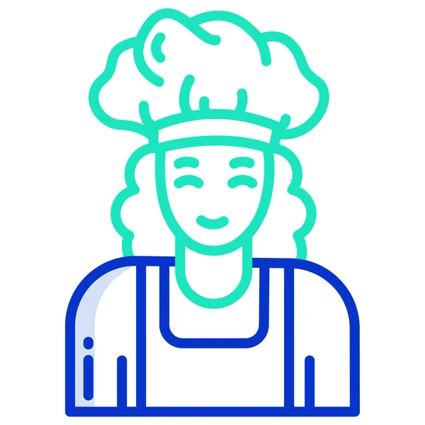 Ícone Chef Ilustração Simples Ícones Vetoriais Femininos Para Web — Vetor de Stock