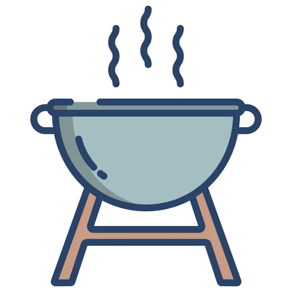 Eenvoudige Vector Icoon Illustratie Van Barbecue — Stockvector