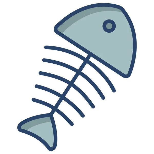 魚の骨 Webアイコンシンプルなイラスト — ストックベクタ