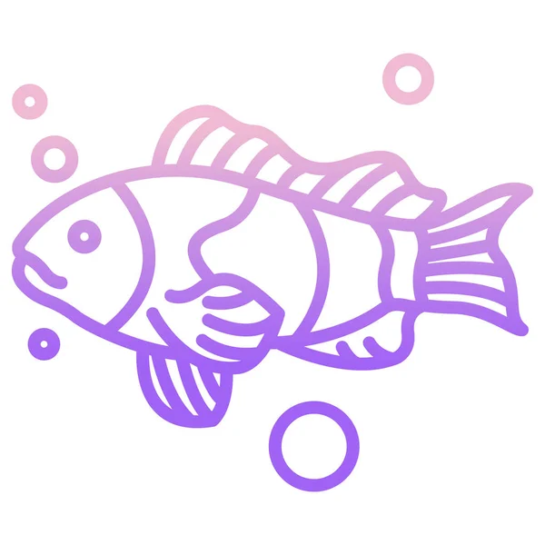 Poisson Icône Web Illustration Simple — Image vectorielle