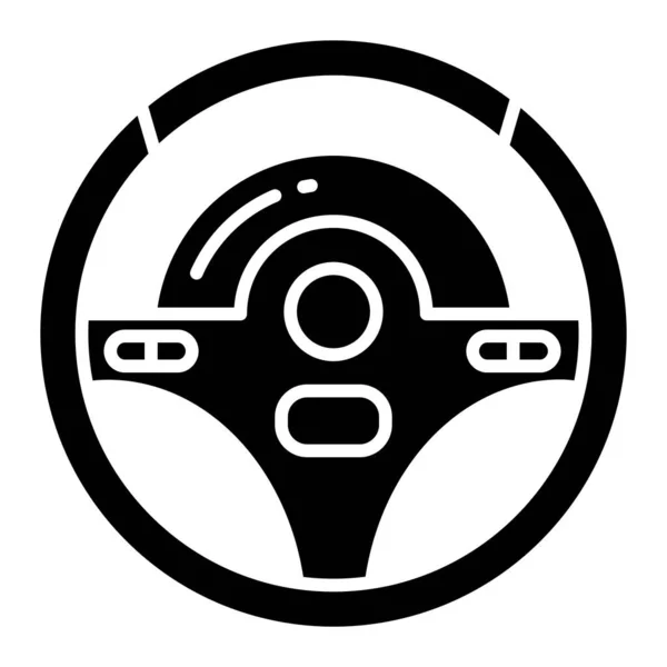 Simple Vector Icon Illustration Steering Wheel — Stock Vector