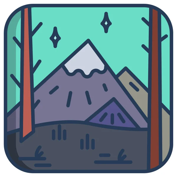 Ilustración Vectorial Hermoso Icono Paisaje — Vector de stock