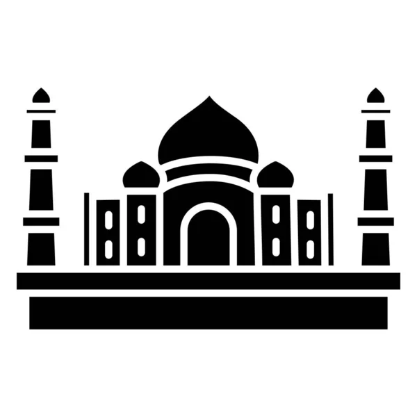 Taj Mahal Eenvoudige Pictogram Vectorillustratie — Stockvector