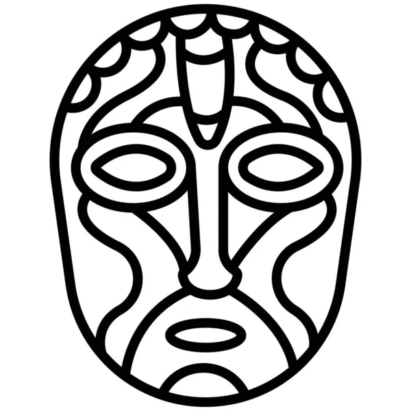 Máscara Bela Ilustração Com Uma Tatuagem —  Vetores de Stock