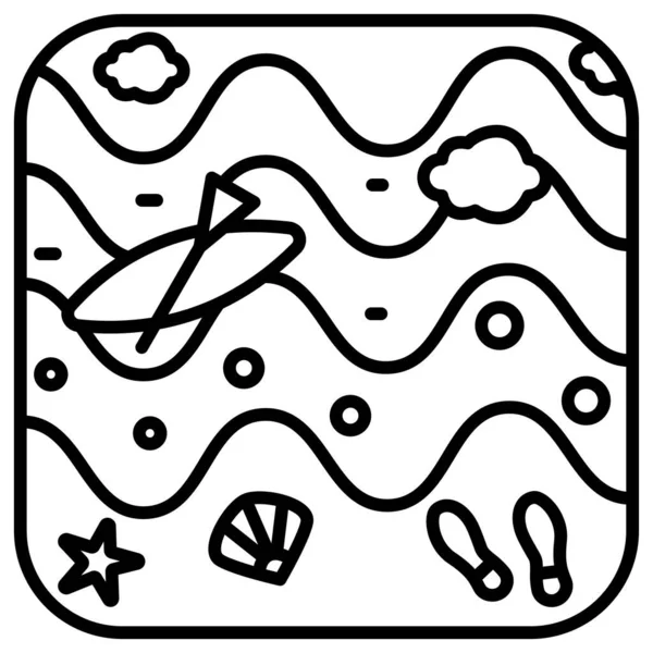 Einfaches Vektor Symbol Illustration Von Summer Beach — Stockvektor