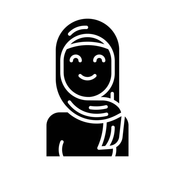 イスラム教徒の女性のアイコン ベクトル図 — ストックベクタ