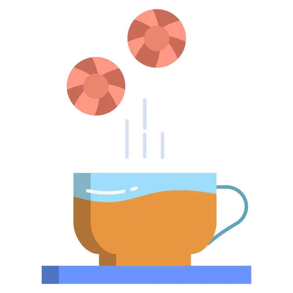 Tasse Tee Einfaches Vektor Symbol Auf Weißem Hintergrund — Stockvektor