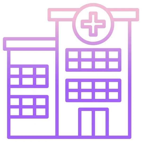 Icona Dell Ospedale Medico Sanitario Stile Semplice — Vettoriale Stock