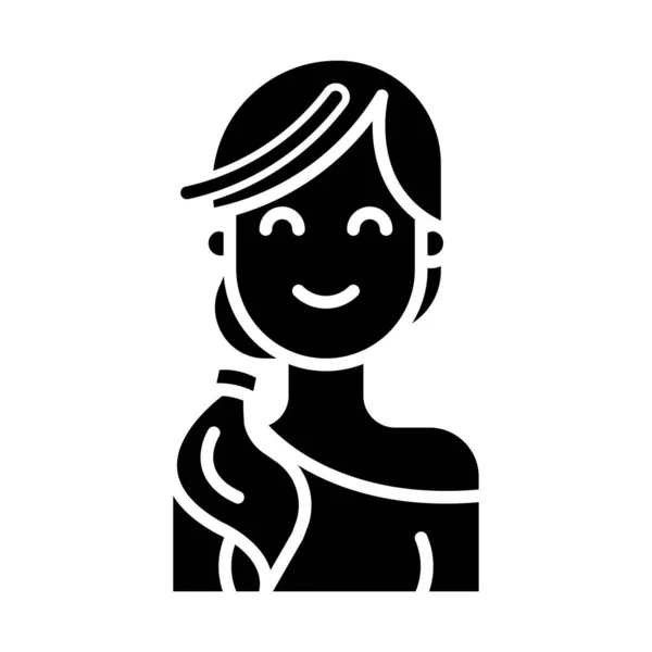 Icono Vector Simple Ilustración Chica — Archivo Imágenes Vectoriales