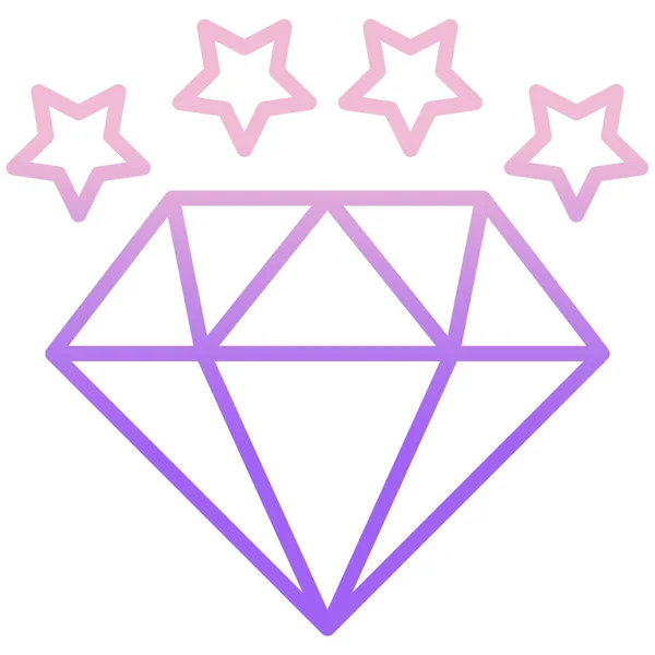 Diamante Icono Web Ilustración Simple — Vector de stock