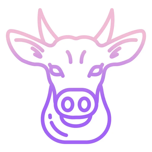 Cow Web Icon Simple Illustration — Stock Vector