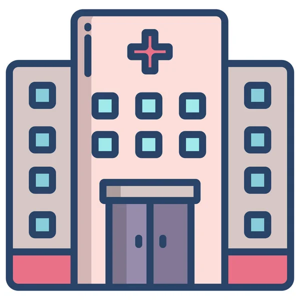 Hospital Icono Web Vector Ilustración — Archivo Imágenes Vectoriales