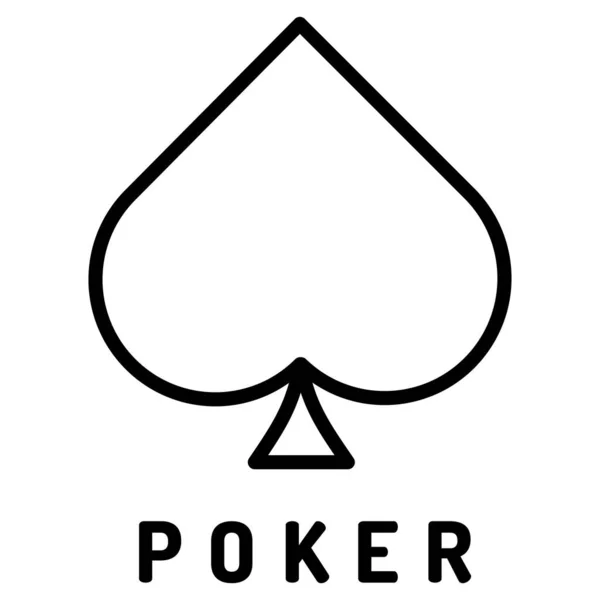 Poker Web Simgesi Basit Illüstrasyon — Stok Vektör