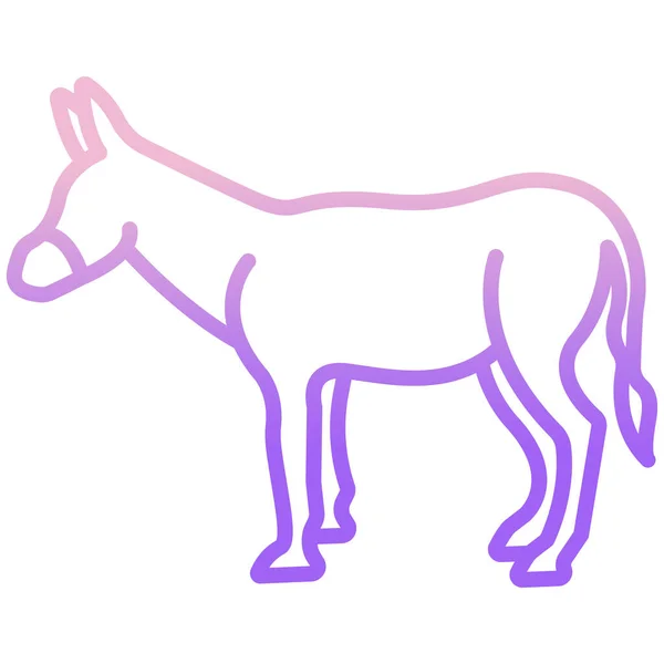 Vector Illustration Donkey — Stock Vector