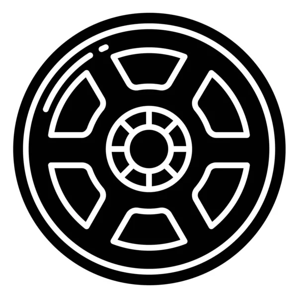 Steering Wheel Icon Outline Illustration Gear Vector Icons Web — Stock Vector