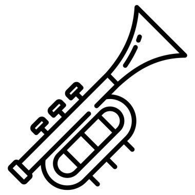 Trompet basit simgesi, vektör illüstrasyonu