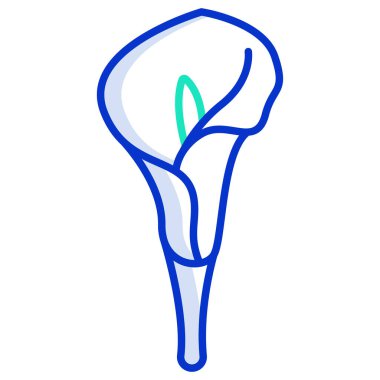 Kalla zambağı çiçek ikonu vektör illüstrasyon grafik tasarımı