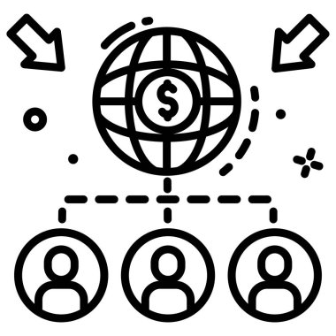 Küresel İşbirliği vektör illüstrasyon arka planı 