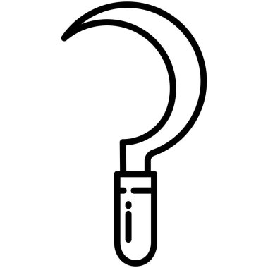 Beyaz arkaplan üzerindeki basit Scythe simgesi