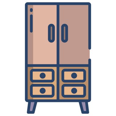 Çekmeceler. Web simgesi basit illüstrasyon