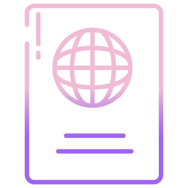 Dünya haritası vektör çizimine sahip pasaport