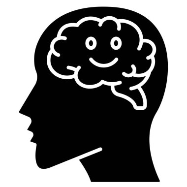 Beyin. Web simgesi basit illüstrasyon