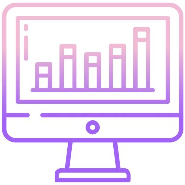 Bilgisayar monitörü web vektör illüstrasyonu