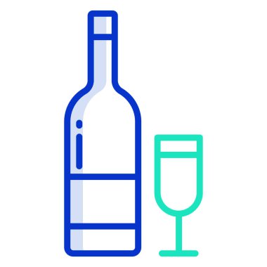 şarap şişesi ikon vektör illüstrasyonu