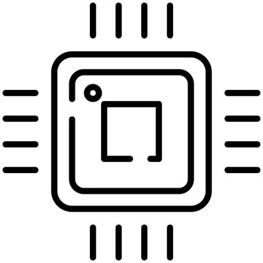İşlemci. Web simgesi basit illüstrasyon