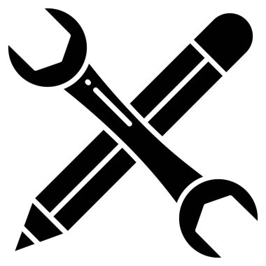 Araçlar basit simgesi, vektör çizim