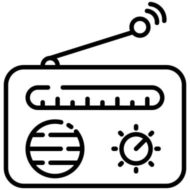 Radyo. Web simgesi basit illüstrasyon 