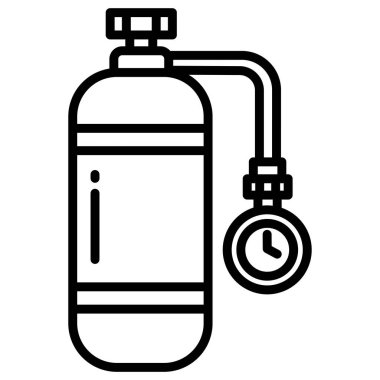 Oksijen silindir simgesi beyaz arka plan üzerinde