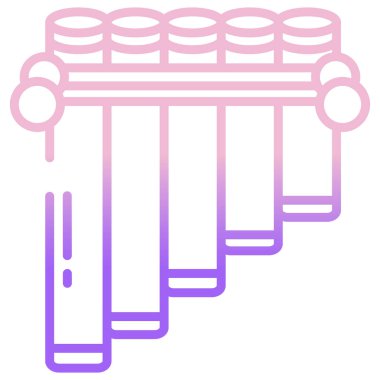 Peru flüt web simgesi basit illüstrasyon