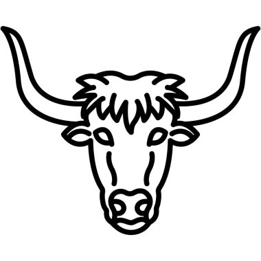 Boğa kafası ikonu. vektör illüstrasyonu