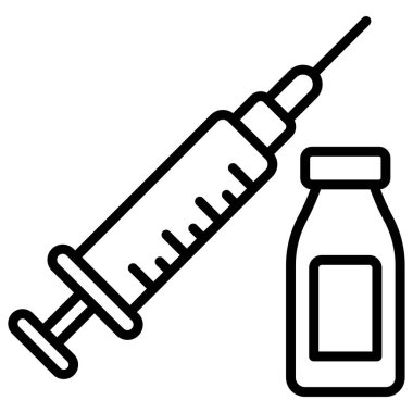 Basit vektör simgesi, aşı illüstrasyonu