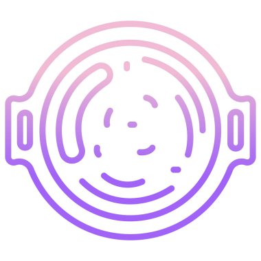 Beyaz arka planda izole edilmiş mor çizgi çörek ikonu. Sosis sembolü. Renkli taslak konsepti. vektör.