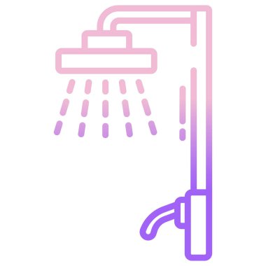  Duş web simgesi, vektör çizim 