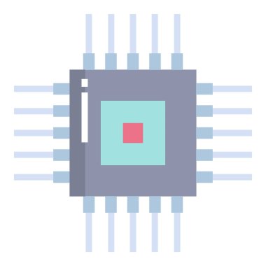 İşlemci. Web simgesi basit illüstrasyon