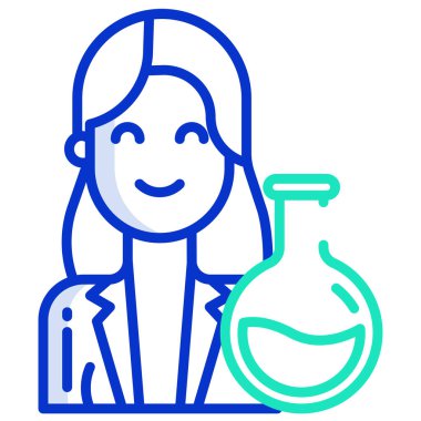 Bilim adamı. Web simgesi basit illüstrasyon